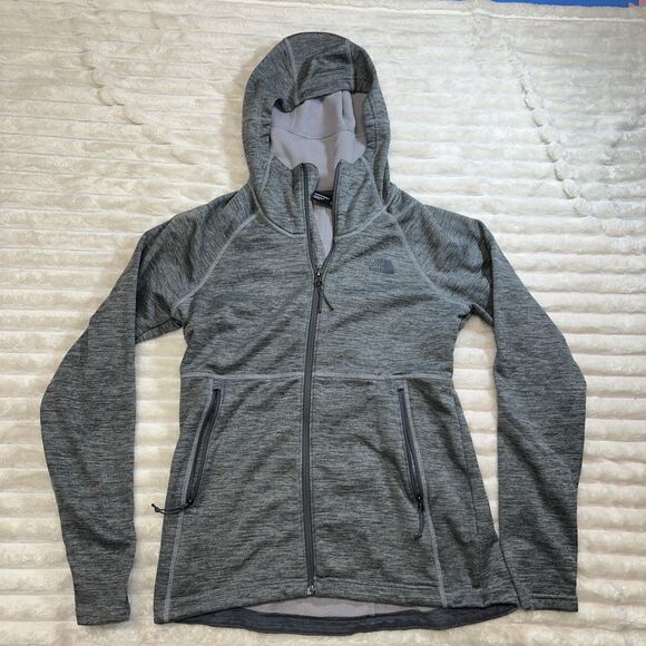 North Face Womens Grey Hoodie Full Zip Sweatshirt Size Medium - Picture 1 of 9